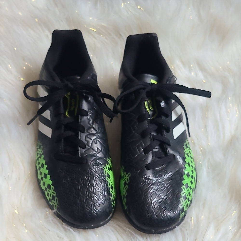 Adidas Black and Green Sneakers with Textured Design